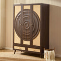 Dusklia - Raven Rattan 3 Door Wardrobe with Drawers - Walnut