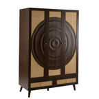 Dusklia - Raven Rattan 3 Door Wardrobe with Drawers - Walnut