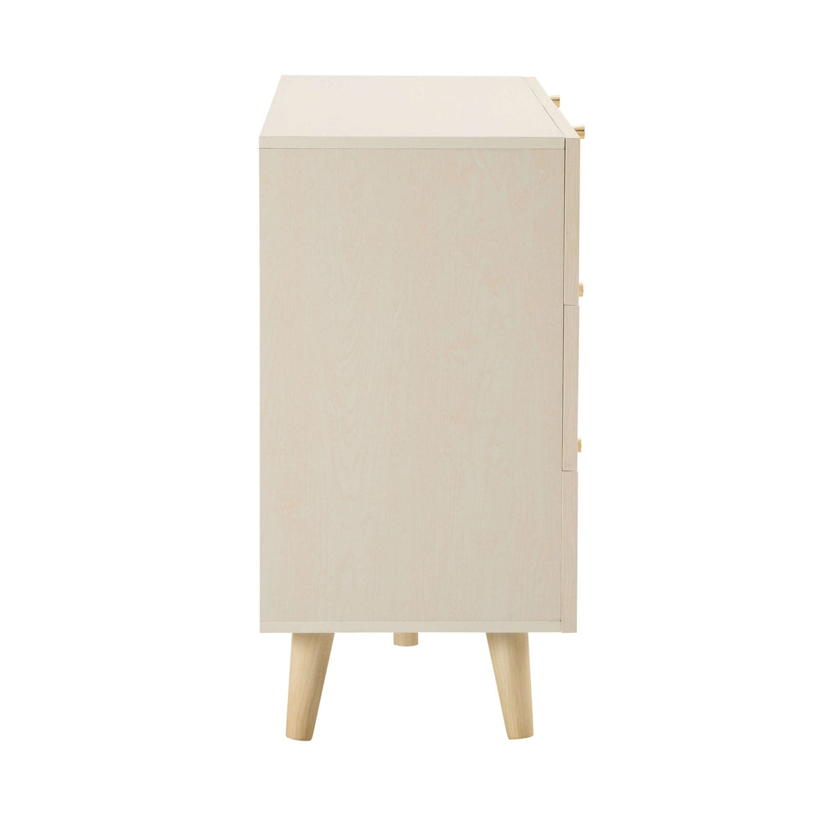 Dusklia - Raven Rattan 6 Drawer Chest - Cream Oak Effect