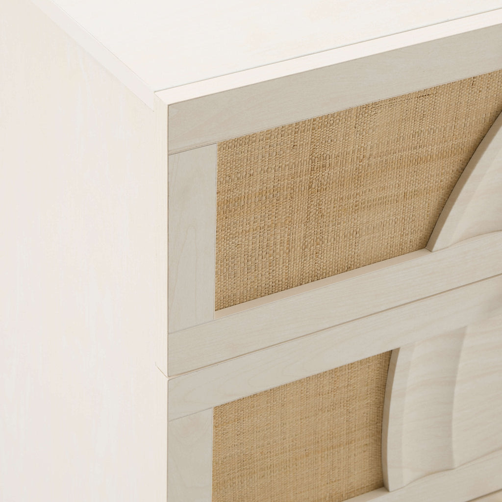 Dusklia - Raven Rattan 6 Drawer Chest - Cream Oak Effect