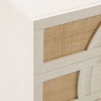 Dusklia - Raven Rattan 6 Drawer Chest - Cream Oak Effect