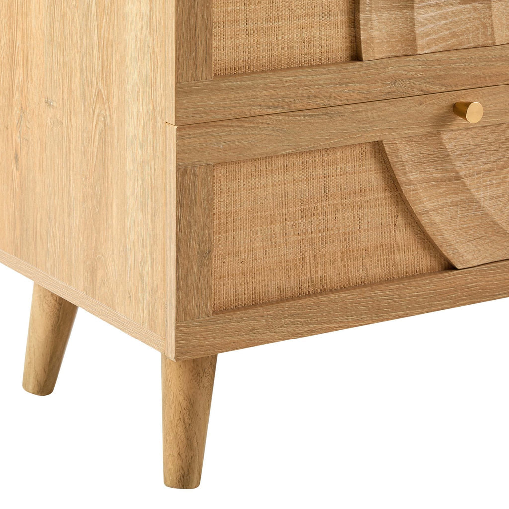 Dusklia - Raven Rattan 6 Drawer Chest - Light Wood