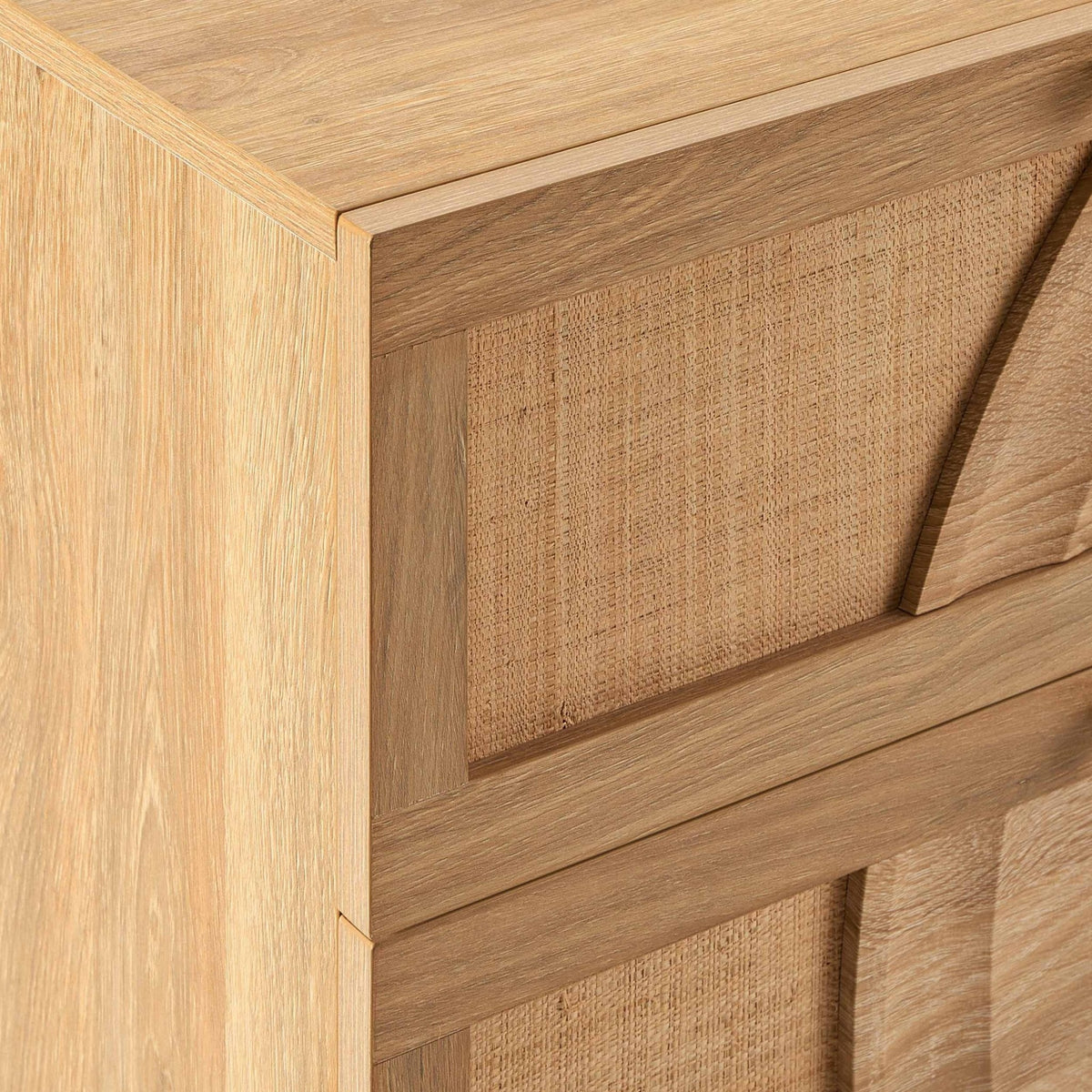 Dusklia - Raven Rattan 6 Drawer Chest - Light Wood