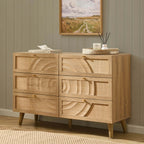 Dusklia - Raven Rattan 6 Drawer Chest - Light Wood