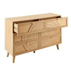 Dusklia - Raven Rattan 6 Drawer Chest - Light Wood