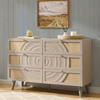 Dusklia - Raven Rattan 6 Drawer Chest - Taupe