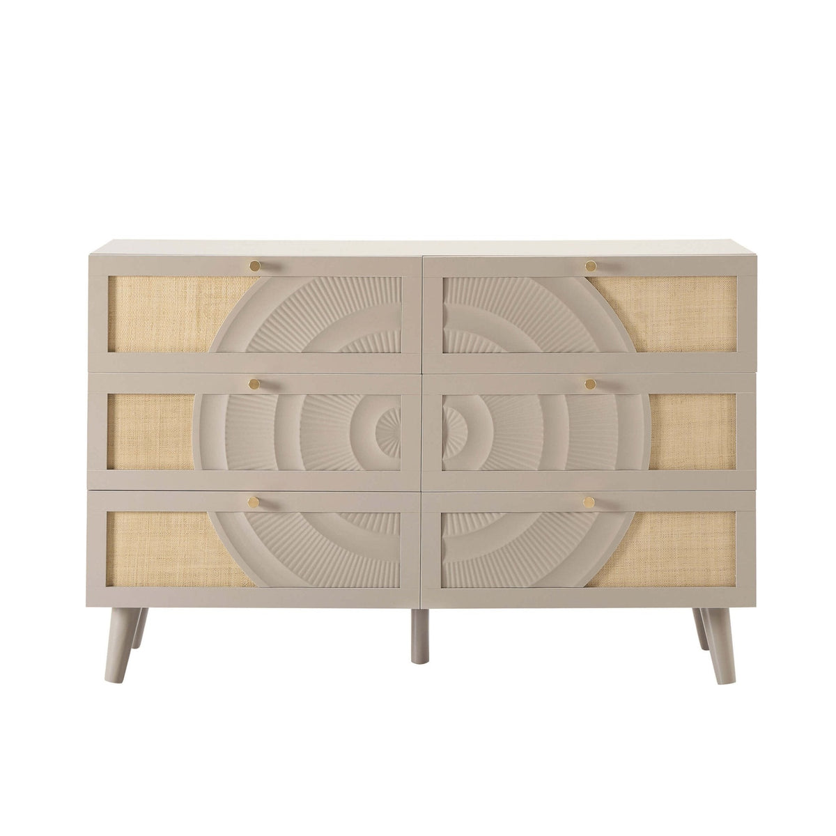 Dusklia - Raven Rattan 6 Drawer Chest - Taupe