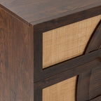 Dusklia - Raven Rattan 6 Drawer Chest - Walnut