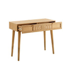 Dusklia - Raven Rattan Dressing Table with Drawers - Light Wood