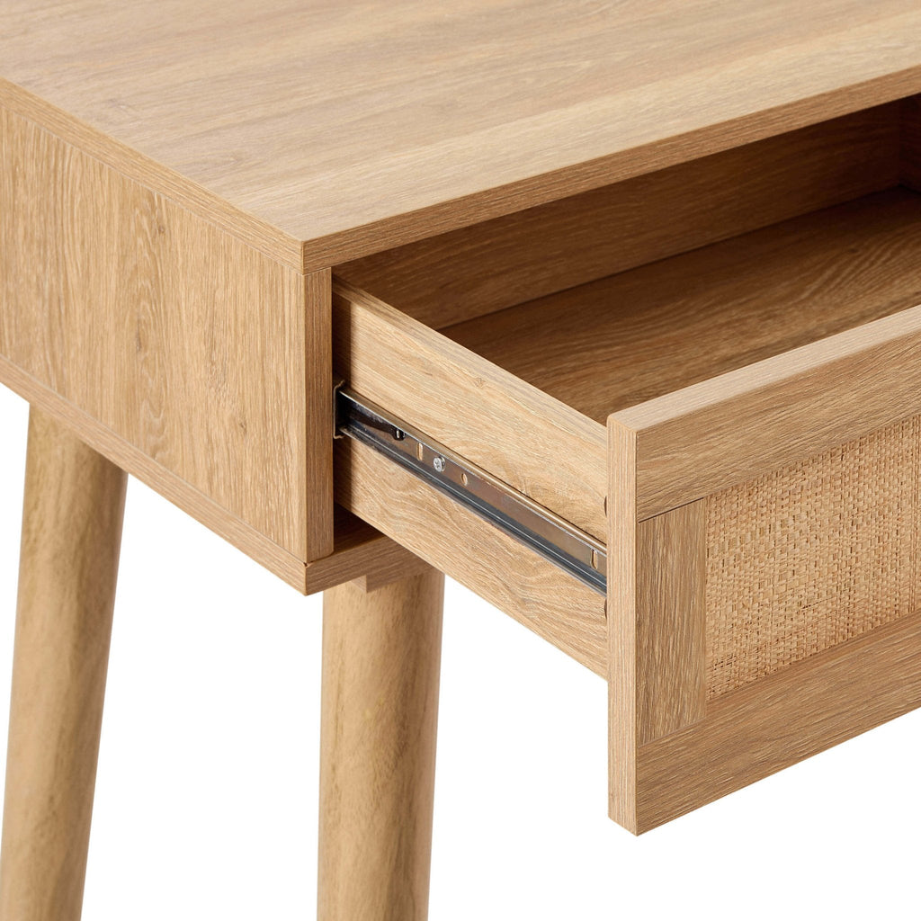 Dusklia - Raven Rattan Dressing Table with Drawers - Light Wood
