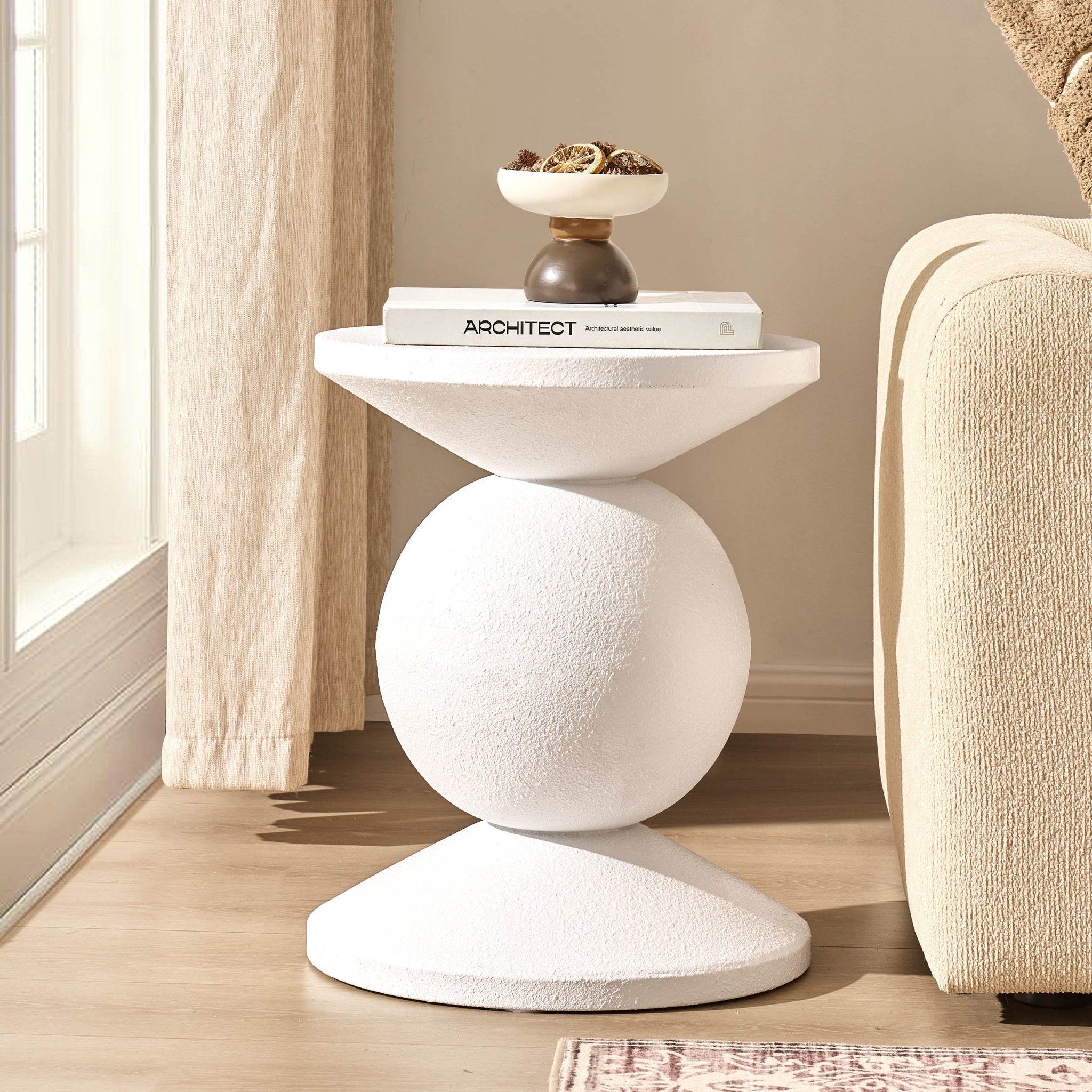 Dusklia - Raya Side Table - Off White