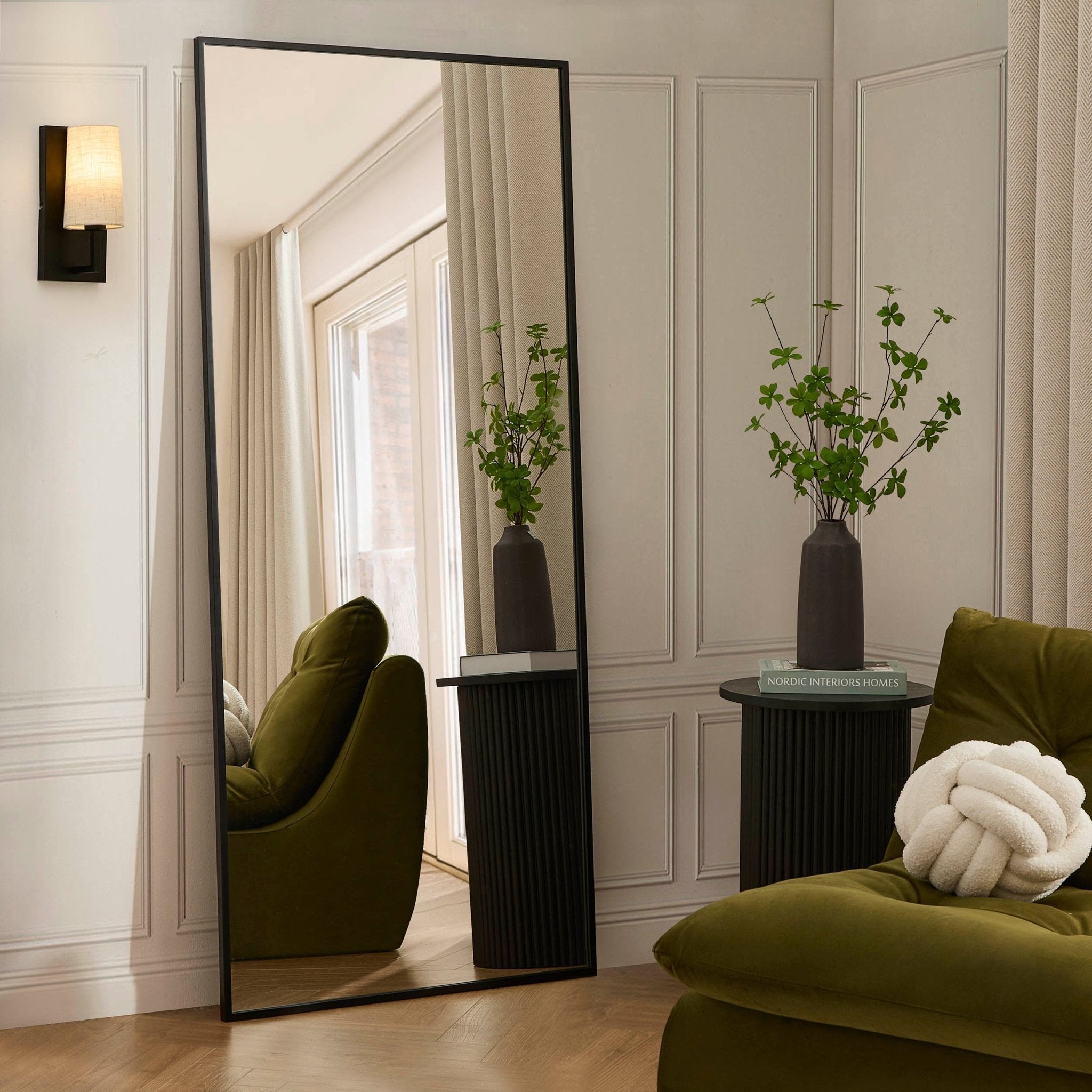 Dusklia - Rectangle Full Length Mirror - Black