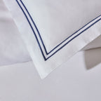 Dusklia - Regent Embroidered 100% Cotton Duvet Cover 400 Thread Count - Navy