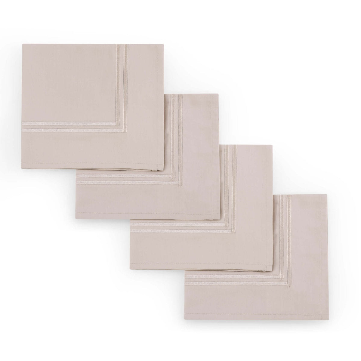 Dusklia - Regent 100% Cotton Set of 4 Napkins 400 Thread Count - Champagne