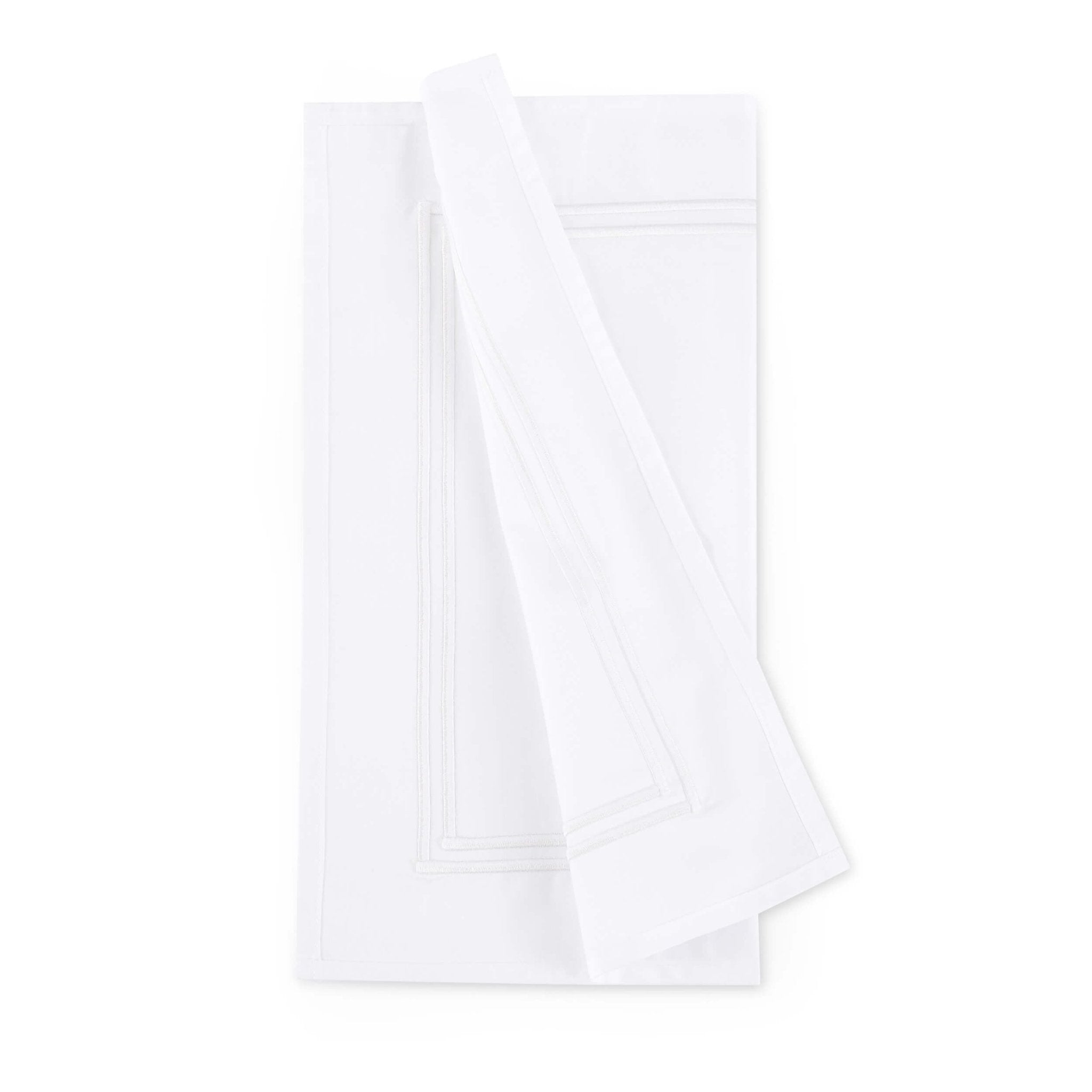 Lot de 4 serviettes Regent blanches, 400 fils au pouce carré