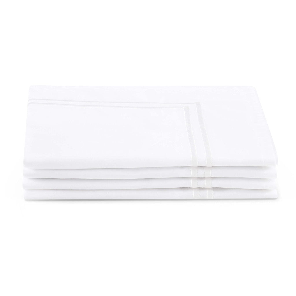 Lot de 4 serviettes Regent blanches, 400 fils au pouce carré