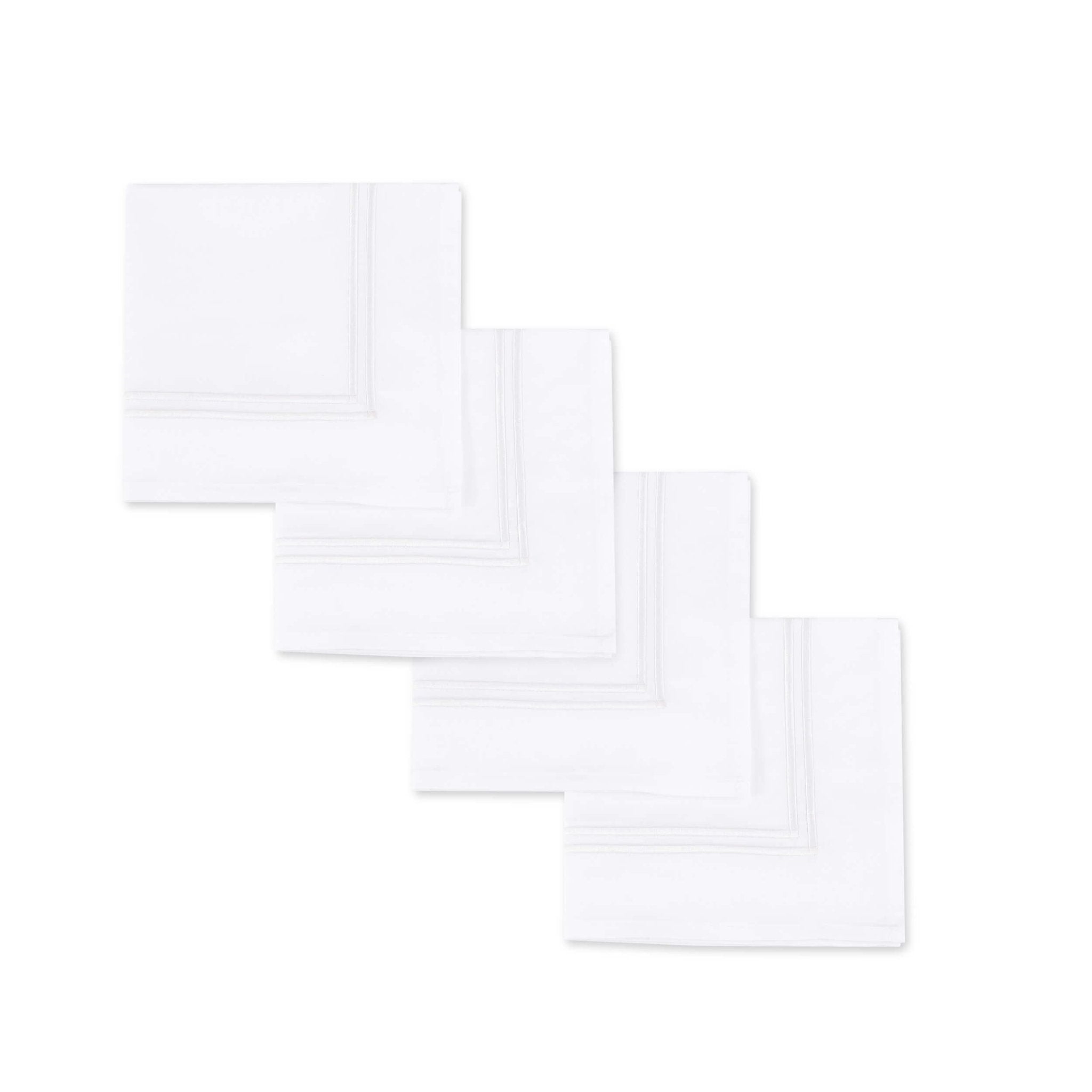 Lot de 4 serviettes Regent blanches, 400 fils au pouce carré