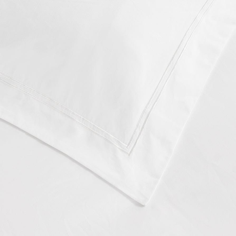 Dusklia - Regent Embroidered 100% Cotton Duvet Cover 400 Thread Count - White