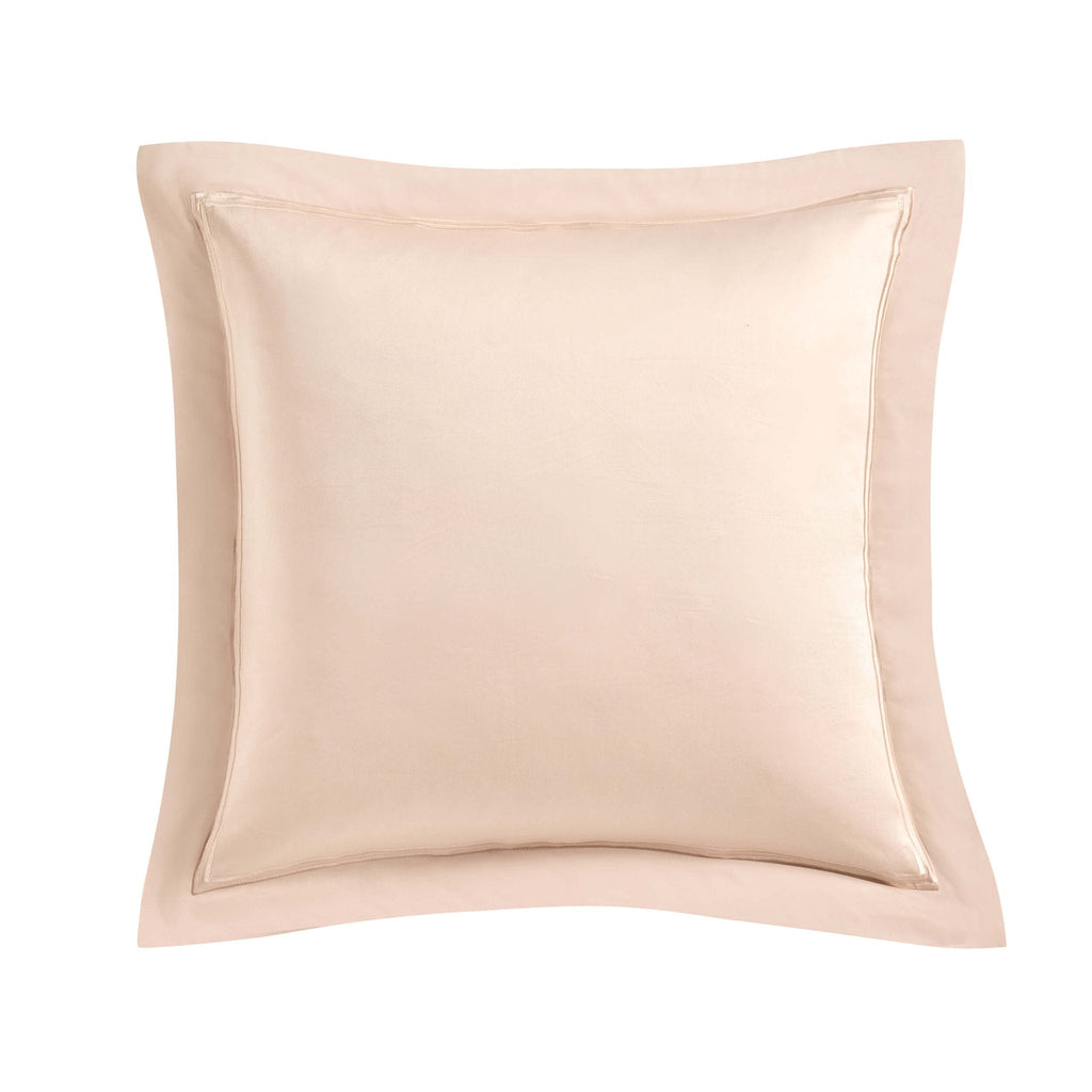 Dusklia - Regent Embroidered 100% Cotton Pair of Oxford Square Pillowcases - Champagne