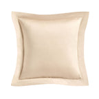 Dusklia - Regent Embroidered 100% Cotton Pair of Oxford Square Pillowcases - Champagne