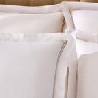 Dusklia - Regent Embroidered 100% Cotton Pair of Oxford Square Pillowcases - Grey