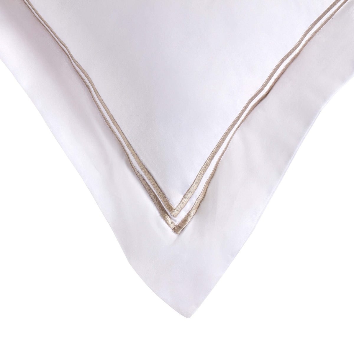 Dusklia - Regent Embroidered 100% Cotton Pair of Oxford Square Pillowcases - Grey
