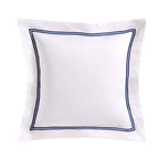 Dusklia - Regent Embroidered 100% Cotton Pair of Oxford Square Pillowcases - Navy