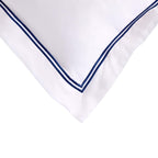 Dusklia - Regent Embroidered 100% Cotton Pair of Oxford Square Pillowcases - Navy
