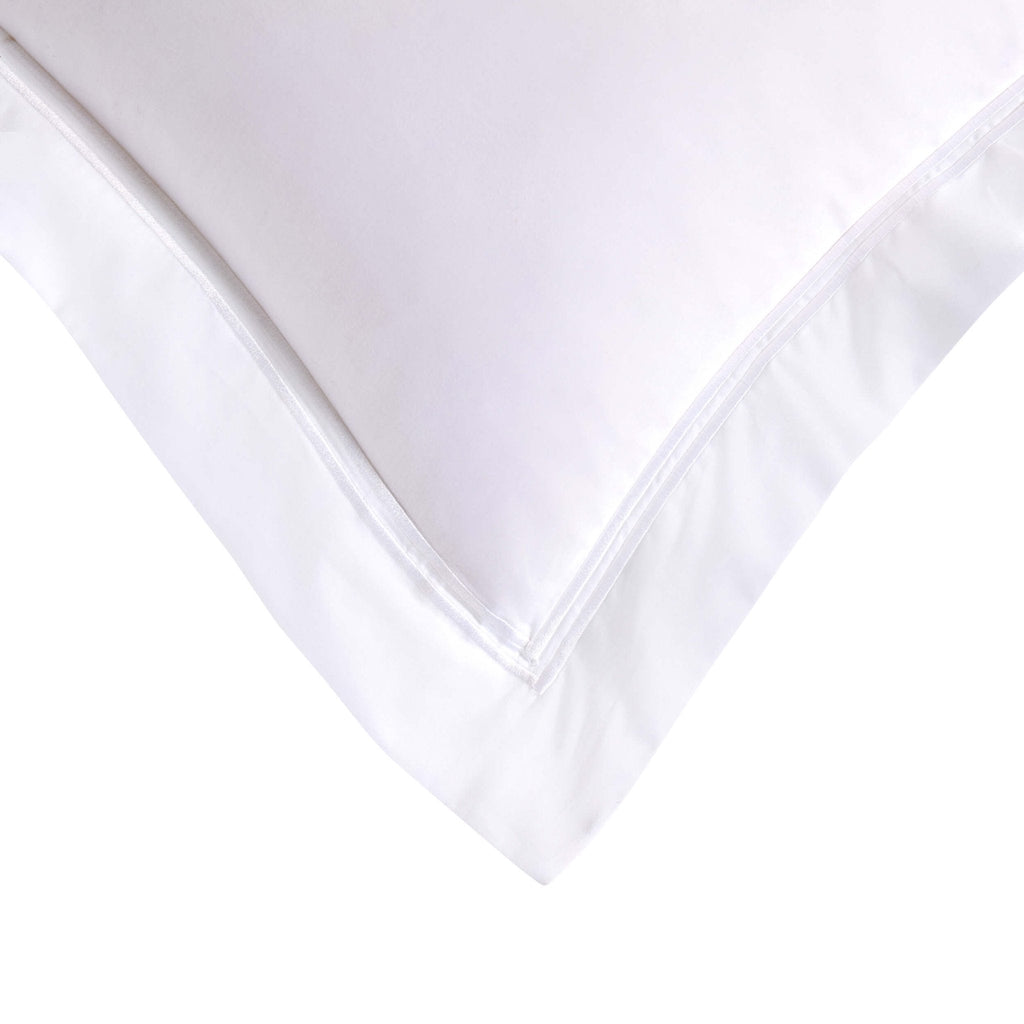 Dusklia - Regent Embroidered 100% Cotton Pair of Oxford Square Pillowcases - White