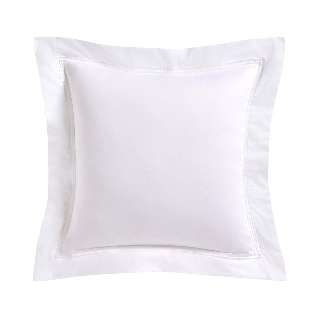 Dusklia - Regent Embroidered 100% Cotton Pair of Oxford Square Pillowcases - White