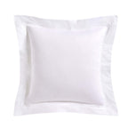 Dusklia - Regent Embroidered 100% Cotton Pair of Oxford Square Pillowcases - White