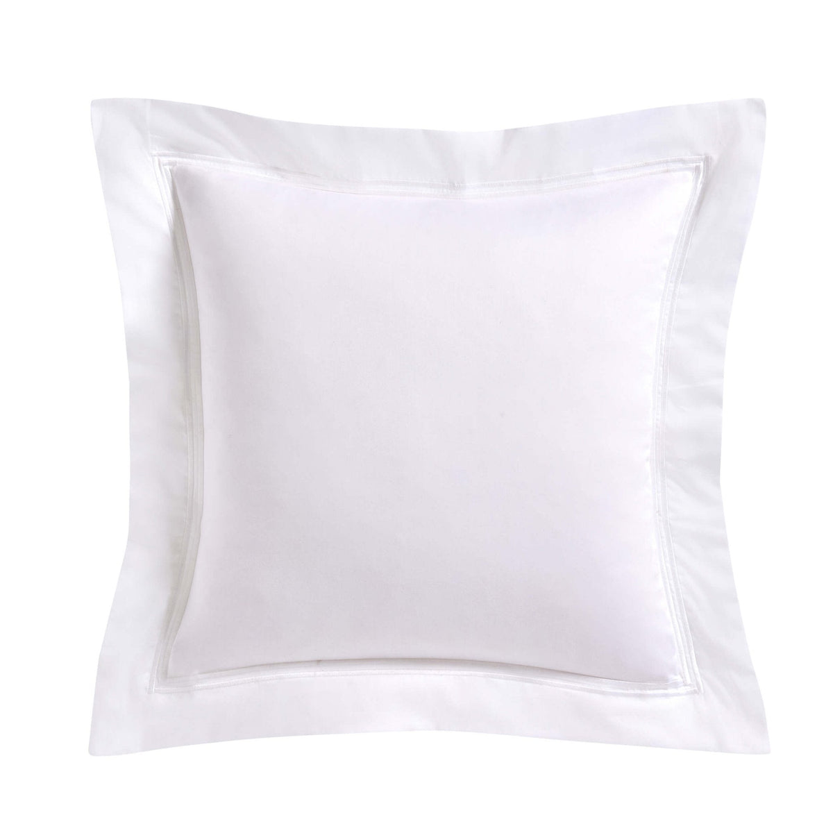 Dusklia - Regent Embroidered 100% Cotton Pair of Oxford Square Pillowcases - White