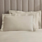 Dusklia - Regent Embroidered 100% Cotton Duvet Cover 400 Thread Count - Champagne
