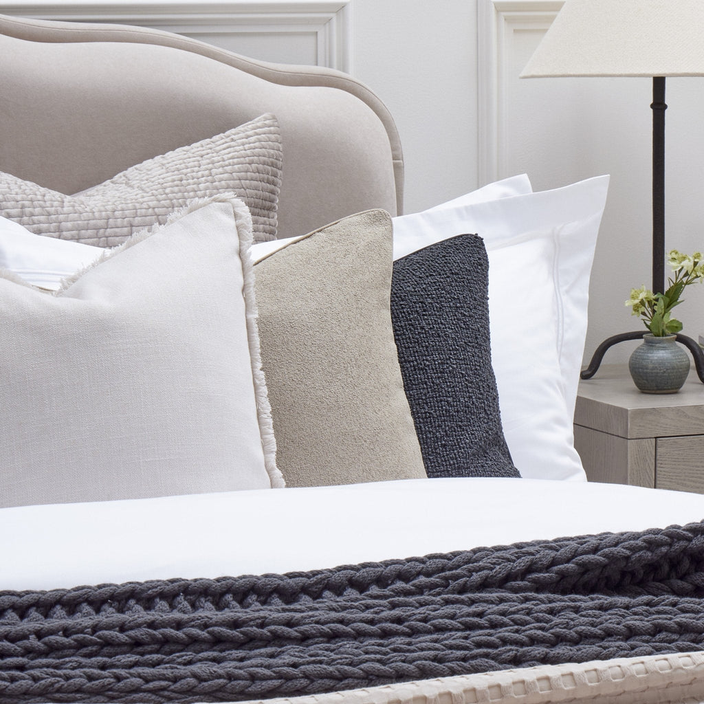 Dusklia - Regent Embroidered 100% Cotton Duvet Cover 400 Thread Count - White