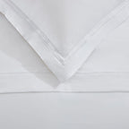 Dusklia - Regent Embroidered 100% Cotton Flat Sheet 400 Thread Count - White