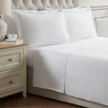 Dusklia - Regent Embroidered 100% Cotton Flat Sheet 400 Thread Count - White