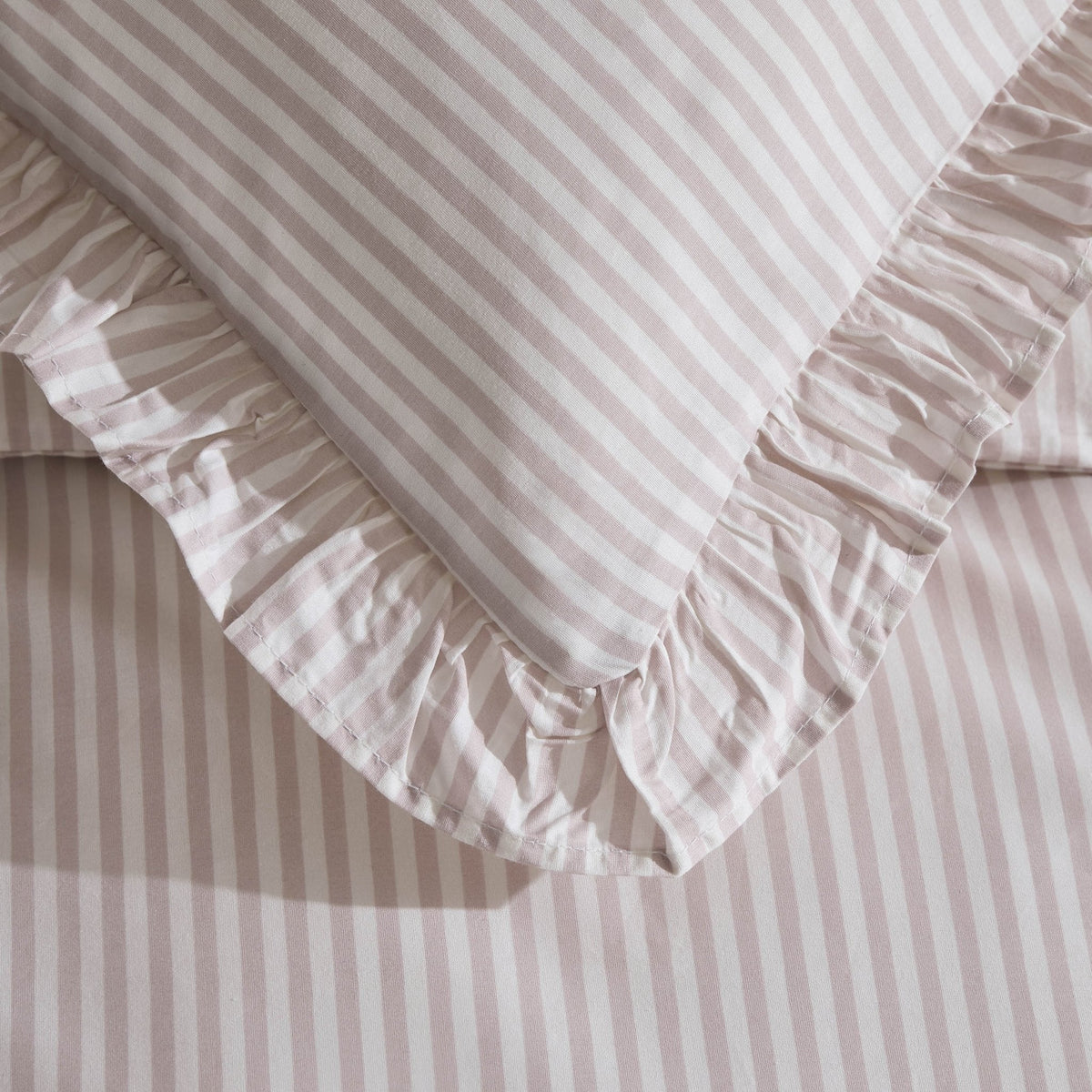 Dusklia - Remy 200 Thread Count Stripe Duvet Cover & Pillowcase Set - Blush