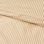 Dusklia - Remy 200 Thread Count Shirting Stripe Print Ruffle Edge Duvet Cover Set - Buttermilk