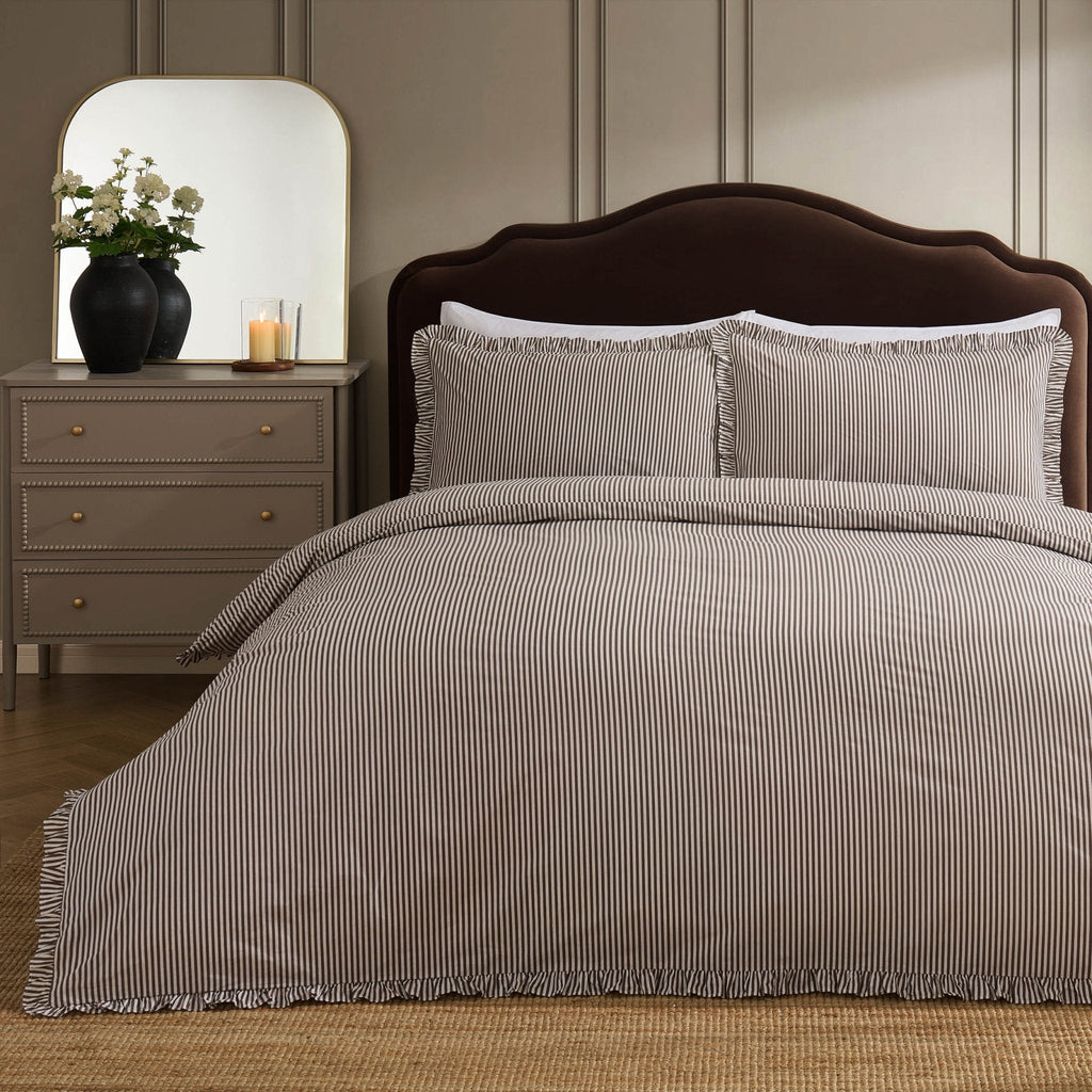 Dusklia - Remy 100% Cotton Duvet Covet & Pilllowcase Set - Mocha