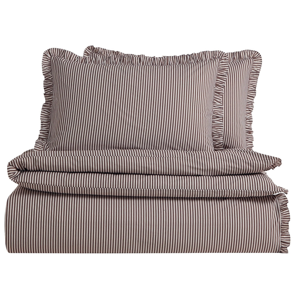 Dusklia - Remy 100% Cotton Duvet Covet & Pilllowcase Set - Mocha