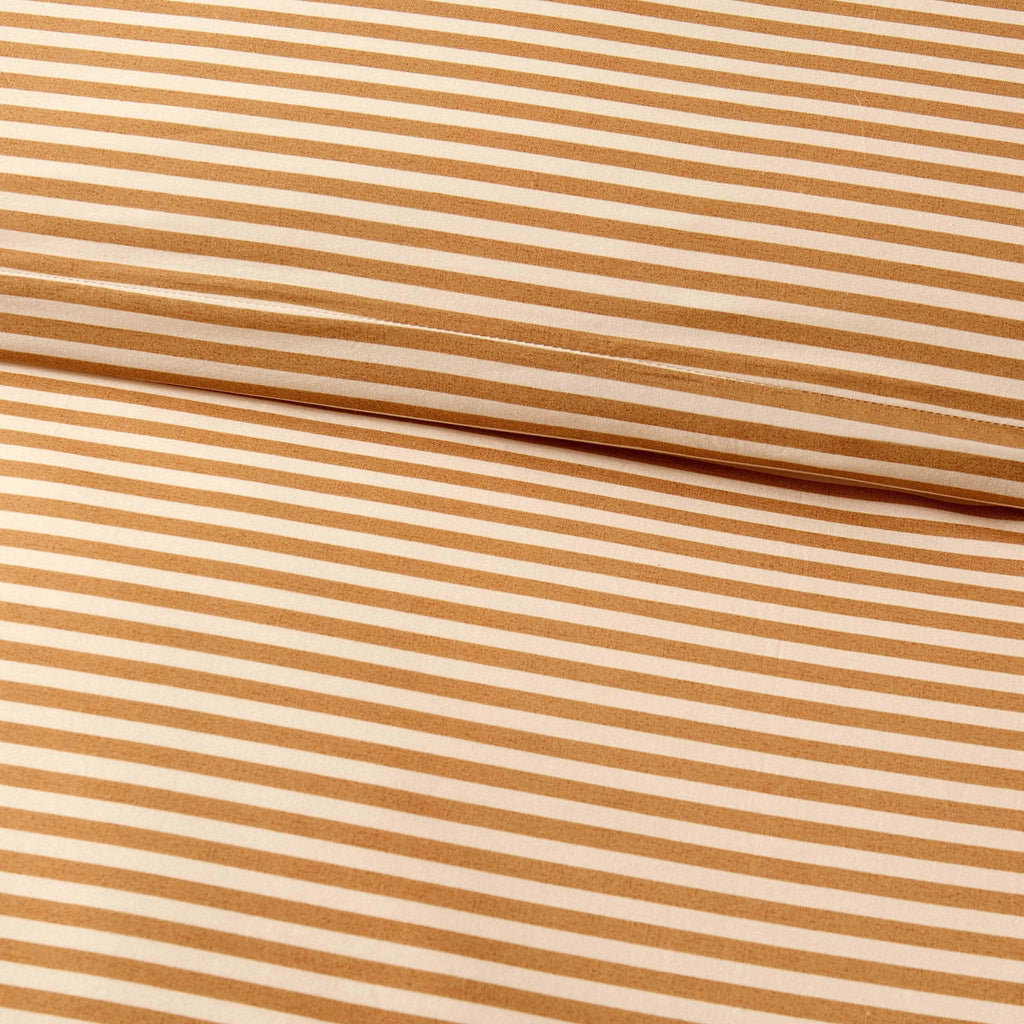 Dusklia - Retro Stripe 100% Cotton Duvet Covet & Pillowcase Set - Mustard