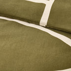 Dusklia - Reuben 100% Cotton Tile Print Duvet Cover & Pillowcase Set - Olive