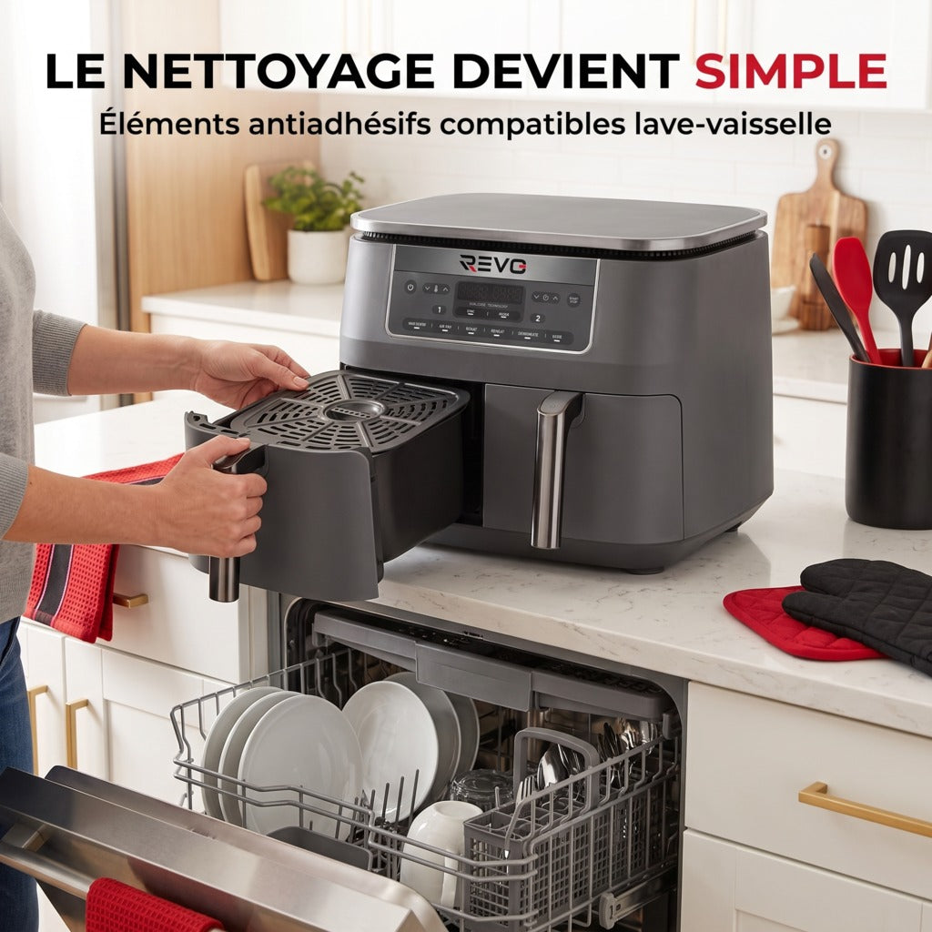 Air Fryer REVO Synora 7.6 – Double Zone 7,6 L – 6 Modes – Cuisson Synchronisée