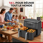 Air Fryer REVO Synora 7.6 – Double Zone 7,6 L – 6 Modes – Cuisson Synchronisée