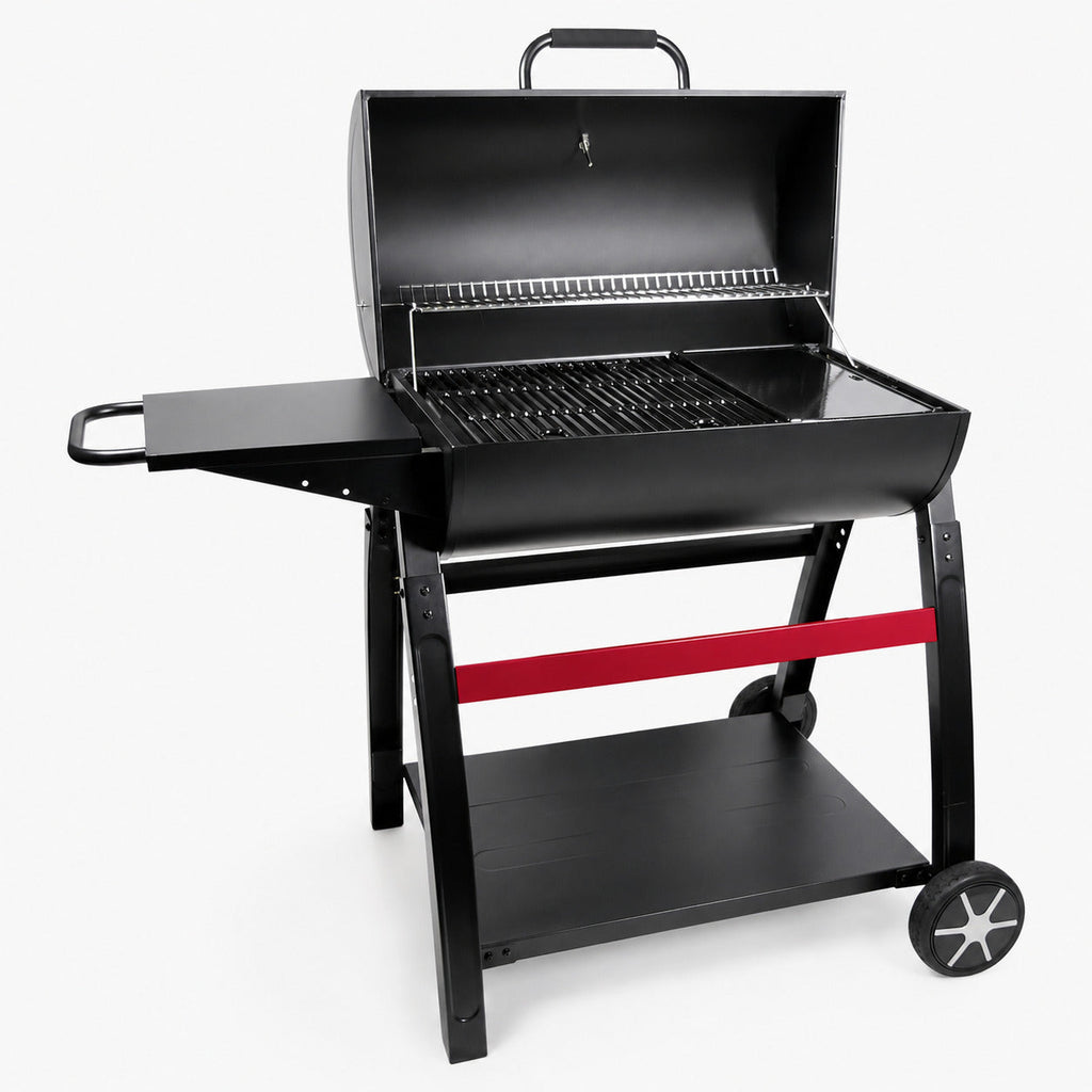 Barbecue au charbon de bois avec Grill & Plancha en fonte émaillée REVO Torino 70