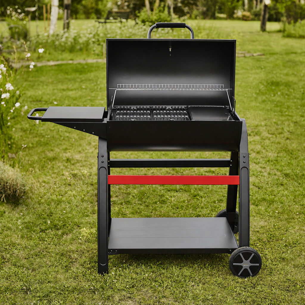 Barbecue au charbon de bois avec Grill & Plancha en fonte émaillée REVO Torino 70