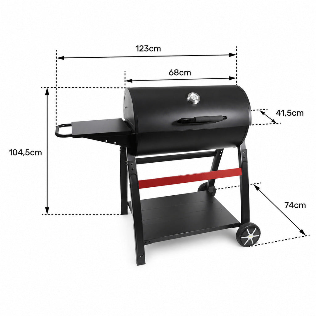Barbecue au charbon de bois avec Grill & Plancha en fonte émaillée REVO Torino 70