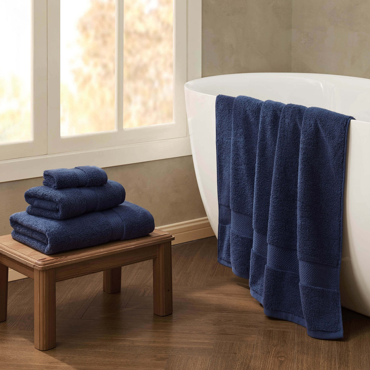 Dusklia - Rhodes Cotton Towel Collection - Dark Royal Blue