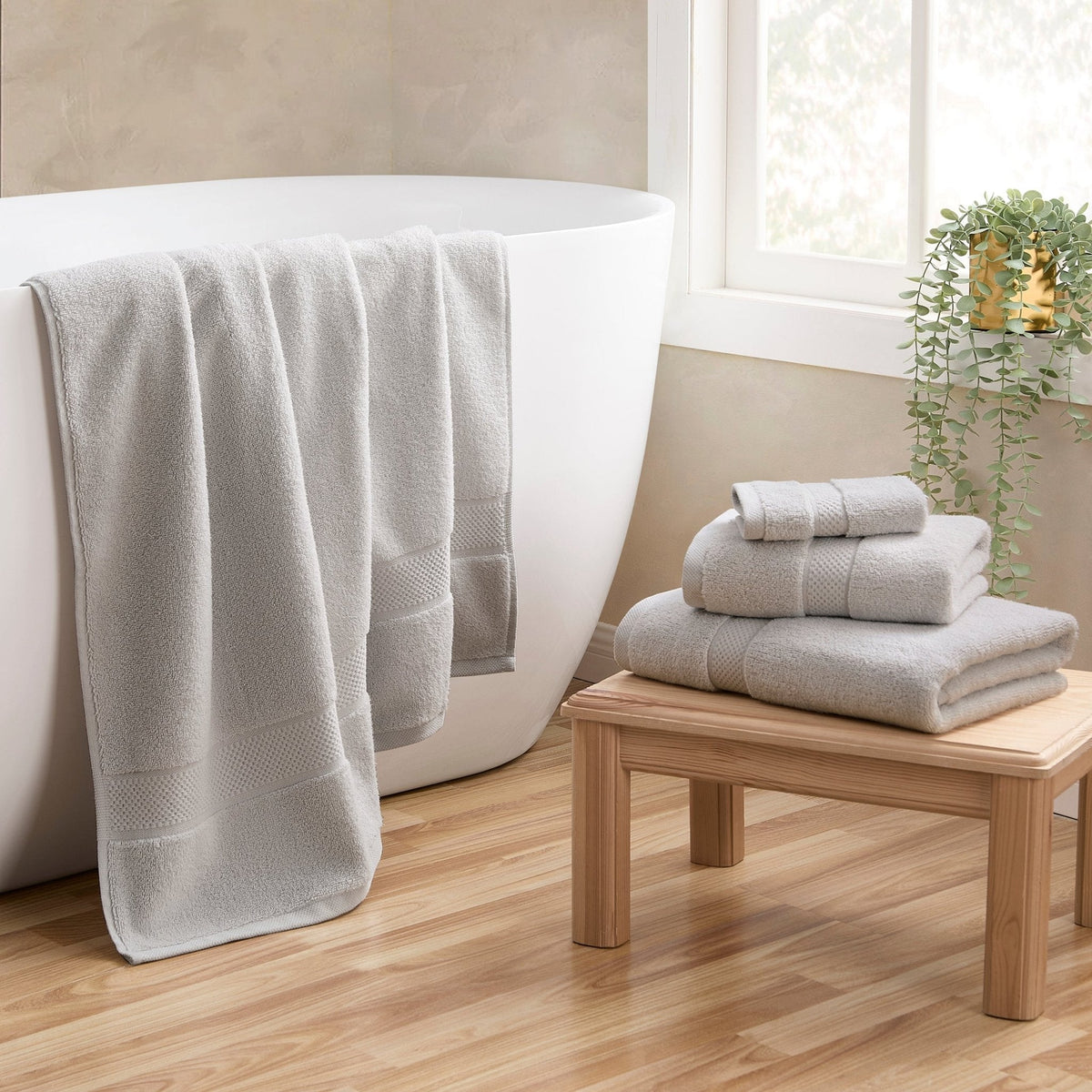 Dusklia - Rhodes Cotton Towel Collection - Dove Grey