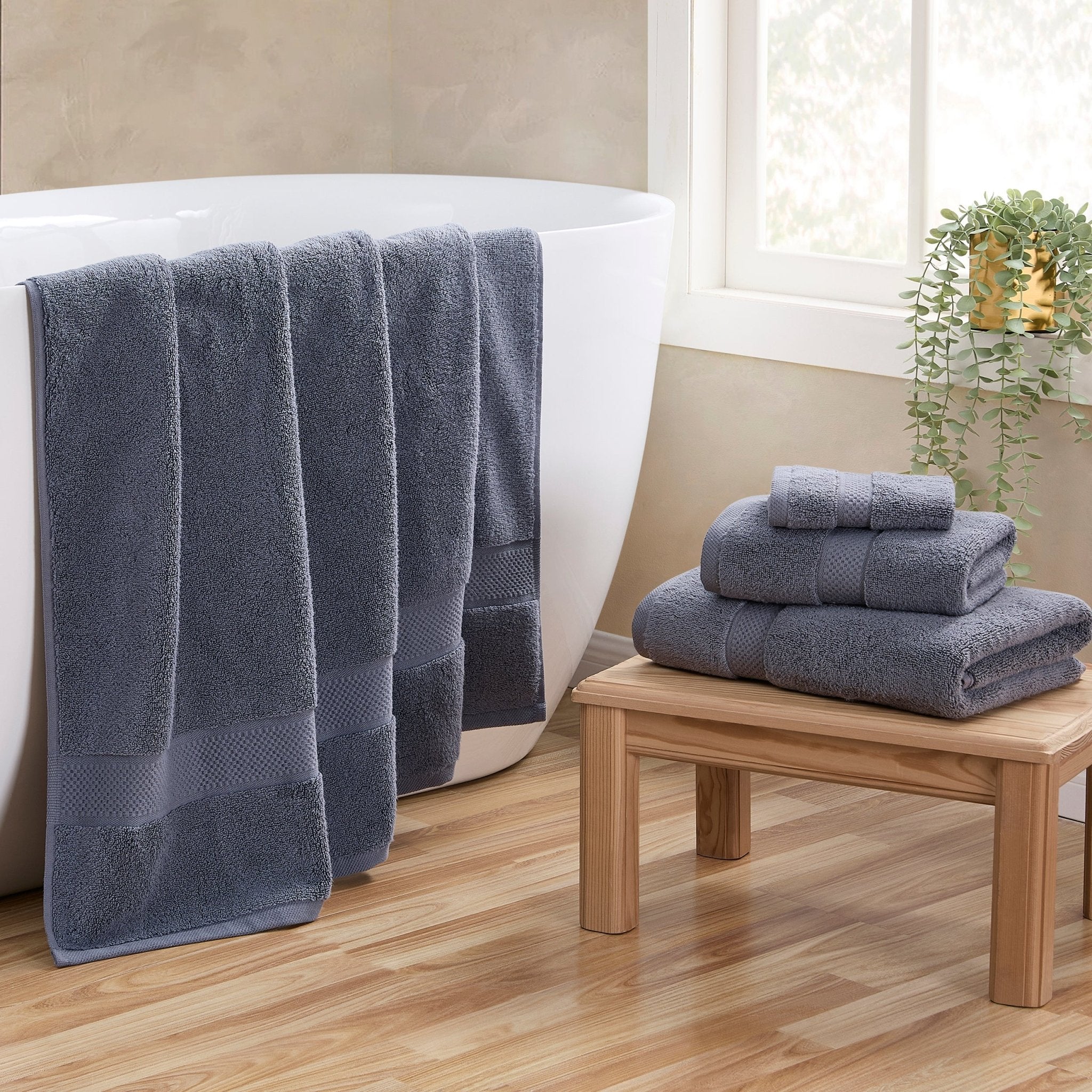 Dusklia - Rhodes Cotton Towel Collection - Slate